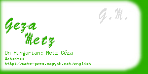 geza metz business card