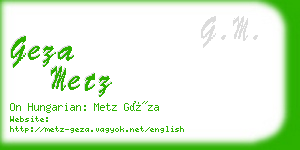 geza metz business card